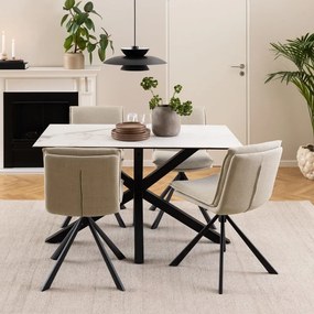 Sedia da pranzo crema Flynn - Actona