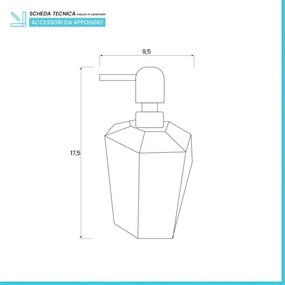 Dispenser Sapone Grigio Trasparente in Plastica ABS Diamante