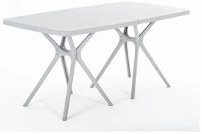 Tavolo da pranzo per giardino Portofino NEW GARDEN struttura e superficie in Polipropilene grigio per 6 persone 160x85cm