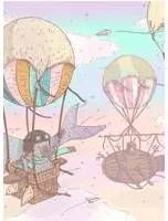 Coordonne Carta da parati panoramica Ballon Rides - Crystal