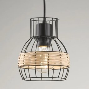 Fischer & Honsel 60798 - Lampadario su corda STRAW 3xE27/40W/230V