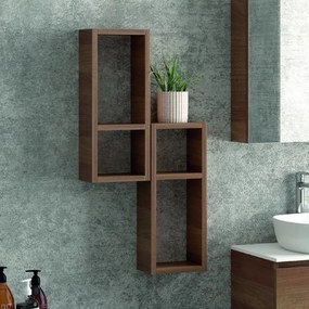 Composizione mobiletto bagno 60 cm, 2 pensili e specchio contenitore SP-60C - KAMALU