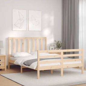 Letto Senza Materasso 140x190 Cm İn Legno Massello Di Pino /
