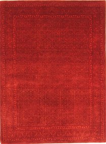 Loribaft Tappeto orientale 150 x 200 Rosso (Indian) Annodato A Mano