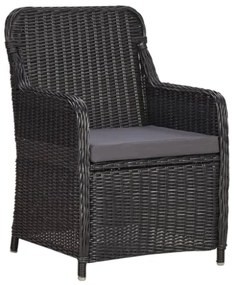 Set da Pranzo da Giardino 9 pz in Polyrattan Nero