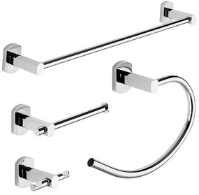 Set di accessori da bagno cromato