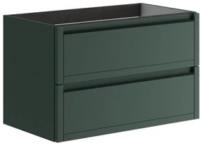 Mobile da bagno sotto lavabo Tratto verde opaco L 79.5 x H 50 x P 45.5 cm 2 cassetti, lavabo non incluso
