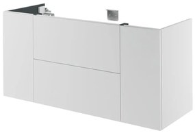 Mobile da bagno sospeso sotto lavabo L 135 x H 64 x P 48 cm bianco laccato, 2 cassetti, 2 ante SENSEA Neo