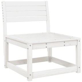 Set salotto da giardino 5 pz bianco in legno massello di pino