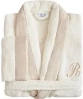 Accappatoio lettera R taglia XL spugna avorio Zahra Biancoperla