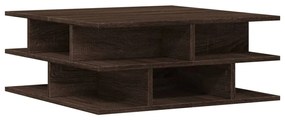 Tavolino da salotto rovere marrone 70x70x29cm legno multistrato