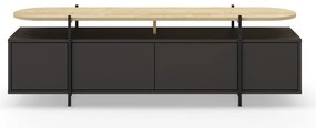 Tavolo TV nero in rovere 160x48 cm Hinoa - Marckeric