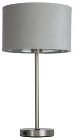 Lampada Scrivania Finlandese Metallo Nichel Velluto Grigio Usb 1 Luce E27