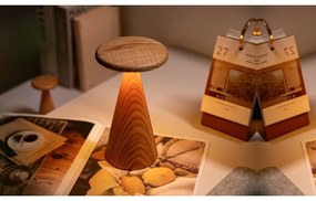 Lampada da tavolo LED di colore naturale con paralume in legno (altezza totale 21 cm) Sylva – Gingko