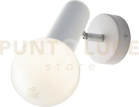 Spot punto bianco 1 luce attacco e27 9,5x8x12cm in metallo