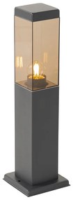 Lampione da esterno moderno grigio scuro con fumo 45 cm - Malios