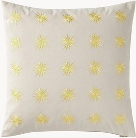 Copricuscino in cotone ricamato Sunny