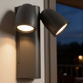 Applique da Esterno Orientabile IP65 2xGU10 serie AXIS - Grigia
