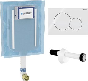 Cassetta di scarico incasso WC con canotto e placca bianca Geberit Sigma 8