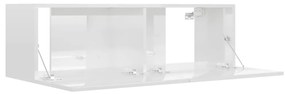 Mobile porta tv bianco lucido 100x30x30 cm in truciolato