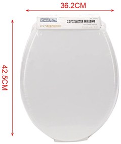 Sedile WC Copriwater Universale In Legno Forma O 18'' 425X362mm Distanza Fori 135-185mm