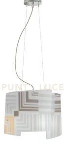 Lampadario a sospensione seventy bianca 2 luci attacco e27 45x130cm...