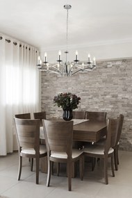 Lampadario Classico Ascot Acciaio Cromo 12 Luci E14