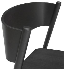 Sgabello da bar nero in legno di quercia altezza seduta 75 cm Oblique - Hübsch