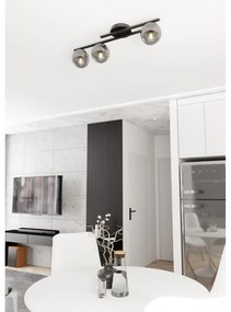 Lampada da soffitto in acciaio KAIRO 3 da interno 3xE14 Colore del corpo Nero e Grafite