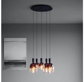 Eglo 390267 - Lampadario a sospensione con filo HUEBRO 5xE27/40W/230V nero