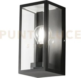 Applique mondrian nera 1 luce attacco e27 ip44 11x13x23,6cm in meta...