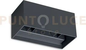 Atom applique da esterno 25w  2250 lm 4000 k antracite ip54 doppia ...