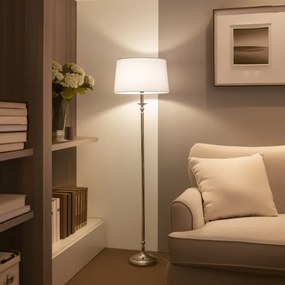 Brilagi - Lampada da terra LED CERIA 1xE27/60W/230V Ø 45 cm cromo lucido/bianco