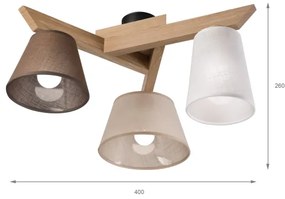 Brilagi - LED  Lampadario a plafone ANTHONY 3xE14/40W/230V quercia