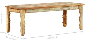 Tavolino da caffè 110x50x40 cm in legno massello di recupero