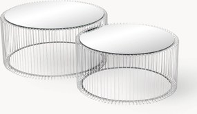 Set di 2 tavolini da salotto con piano in vetro Wire