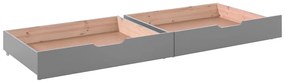 Cassetti grigi sotto il letto dei bambini 2 pezzi PINO - Vipack