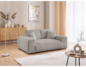 Divano grigio chiaro con rivestimento in velluto a coste 178 cm Justin – Ropez