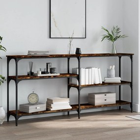 Tavolo Consolle Rovere Fumo 160x29x75 Cm İn Legno Multistrato /