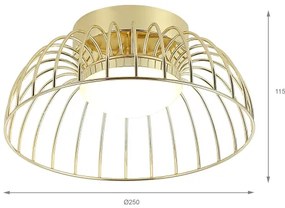 Plafoniera LED BETSY LED/12W/230V Ø 25 cm dorata