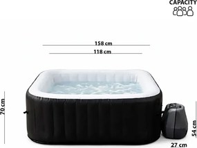 Vasca Idromassaggio Piscina Spa Gonfiabile Armonia 4 Adulti 682 L in PVC Grigio...