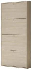 Scarpiera 4 ante L 73 x H 145 x P 15 cm 12 paia, marrone