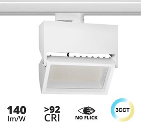 Faro LED 44W Rettangolare Trifase CRI92 CCT Bianco con driver Philips Colore Bianco Variabile CCT