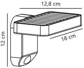 Nordlux - Lampada solare da parete LED con sensore RICA LED/5W/3,7V IP44