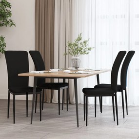 Sedie Da Pranzo 4 Pz Nere İn Velluto /