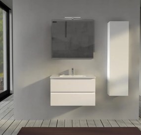 Mobile da bagno sospeso 80 cm Bianco opaco - Sofia