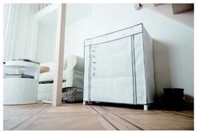 Scarpiera in tessuto bianco e nero Scarpe, 25 scomparti - Compactor