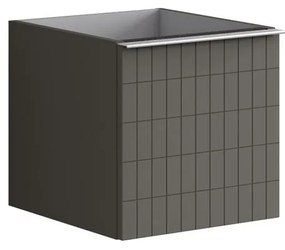 Struttura semi colonna da bagno Pixel 1 cassetto laccato opaco grigio carbone L 40 x H 40 x P 45.5 cm
