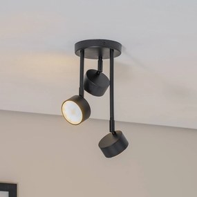 Faretto da soffitto Nemo, 34 cm, a 3 luci, nero, orientabile, GX53 Nemo SIGMA, dimmerabile, Nero, Soggiorno / Sala da pranzo, Metallo, Faretto