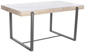 Tavolo da Pranzo Home ESPRIT Bianco Grigio Naturale Metallo 150 x 85 x 75 cm